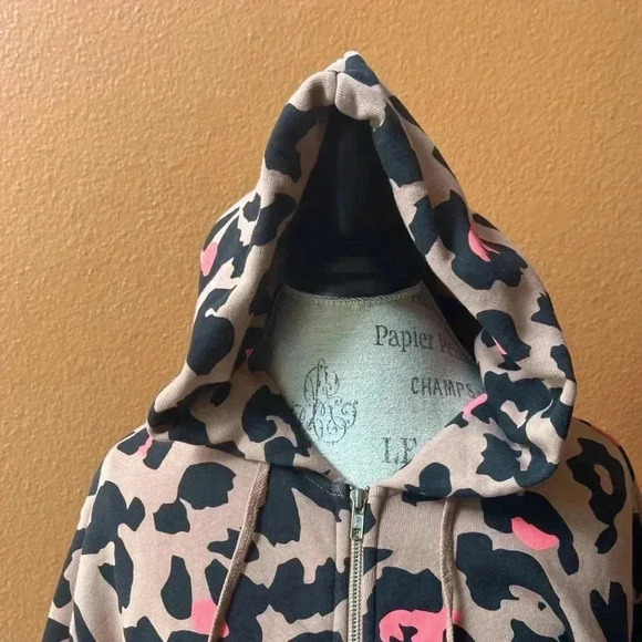 Wild Fox “Preppy Kitty Leopard” Print Everyday Hooded Sweatshirt Size Large NWT! - Picture 9 of 15